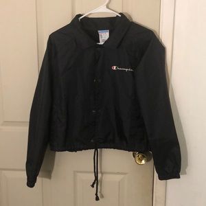 Black windbreaker